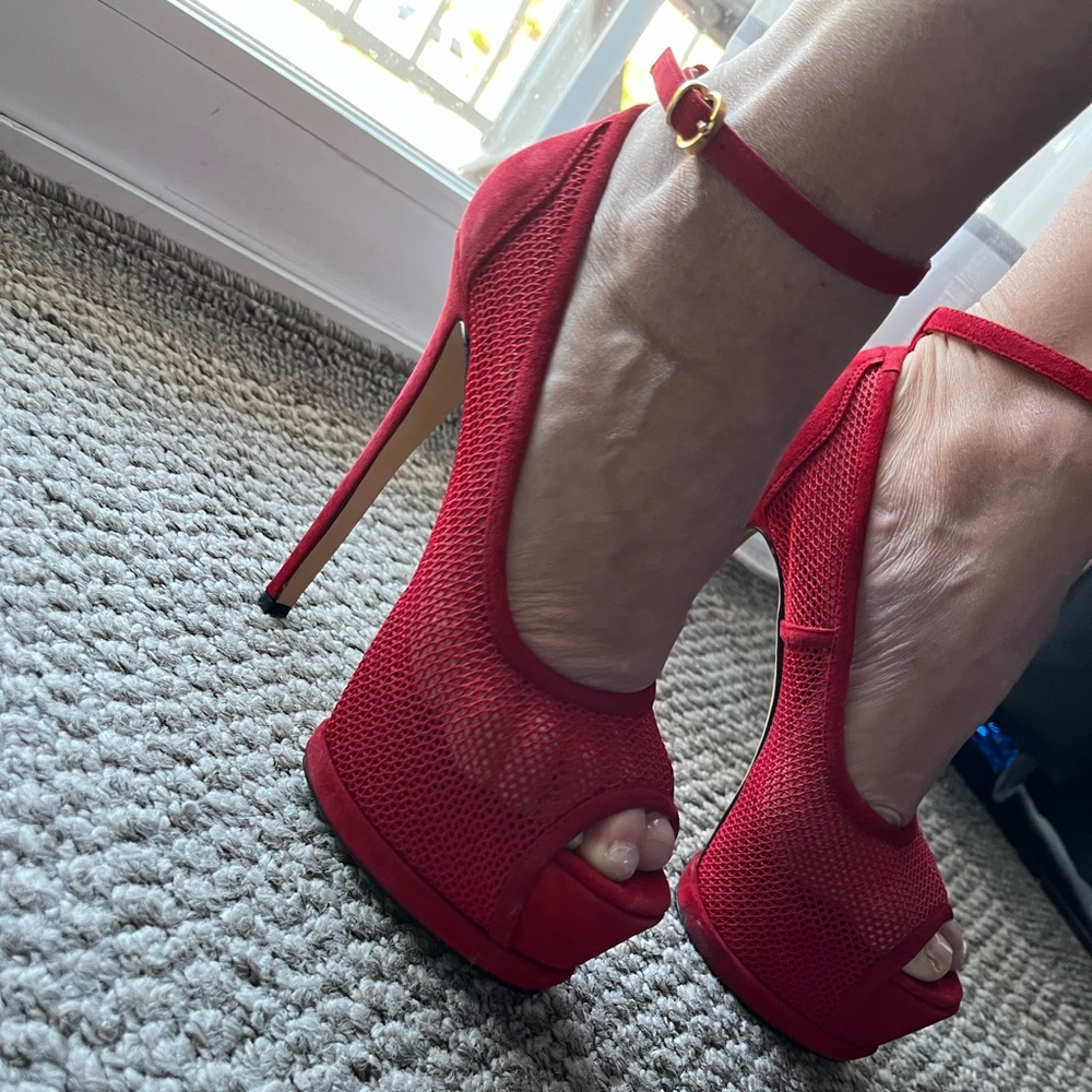 Red mesh heels - Picture 8 of 16
